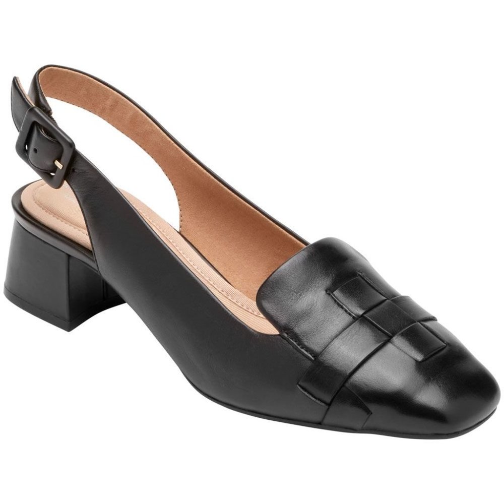 Rockport TM ESMA Woven Sligback Black Dress Shoes 8.5 New in Box